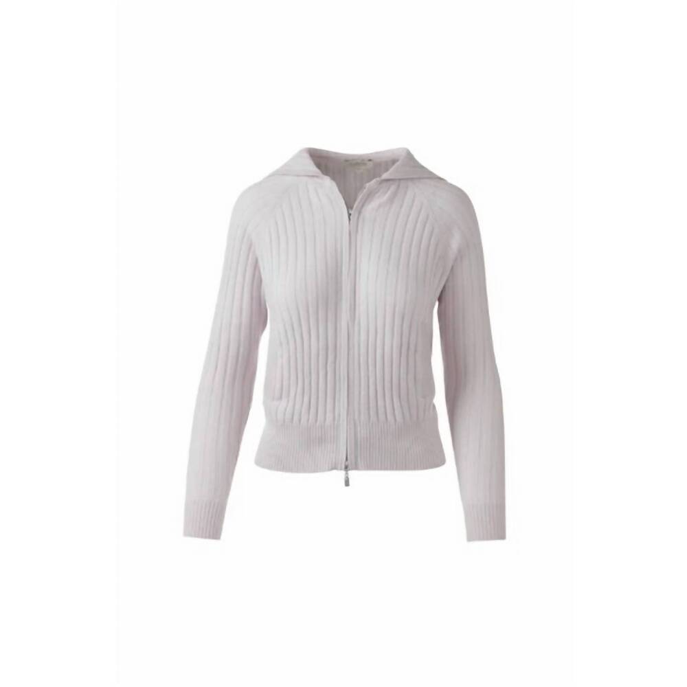 NEW KINROSS women's raglan rib zip hoodie in dove
